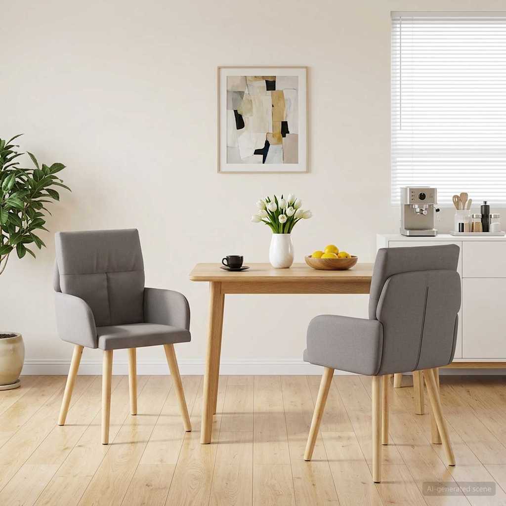 vidaXL Eetstoelen 4 pcs Stof Lichtgrijs 60 x 56 x 96 cm
