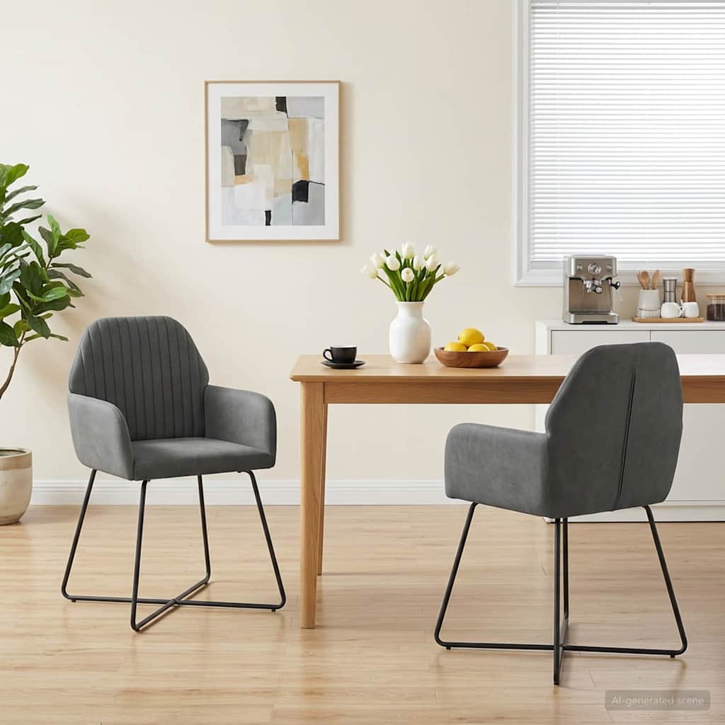 vidaXL Eetstoelen 4 pcs fluweel Lichtgrijs 55 x 50 x 84 cm