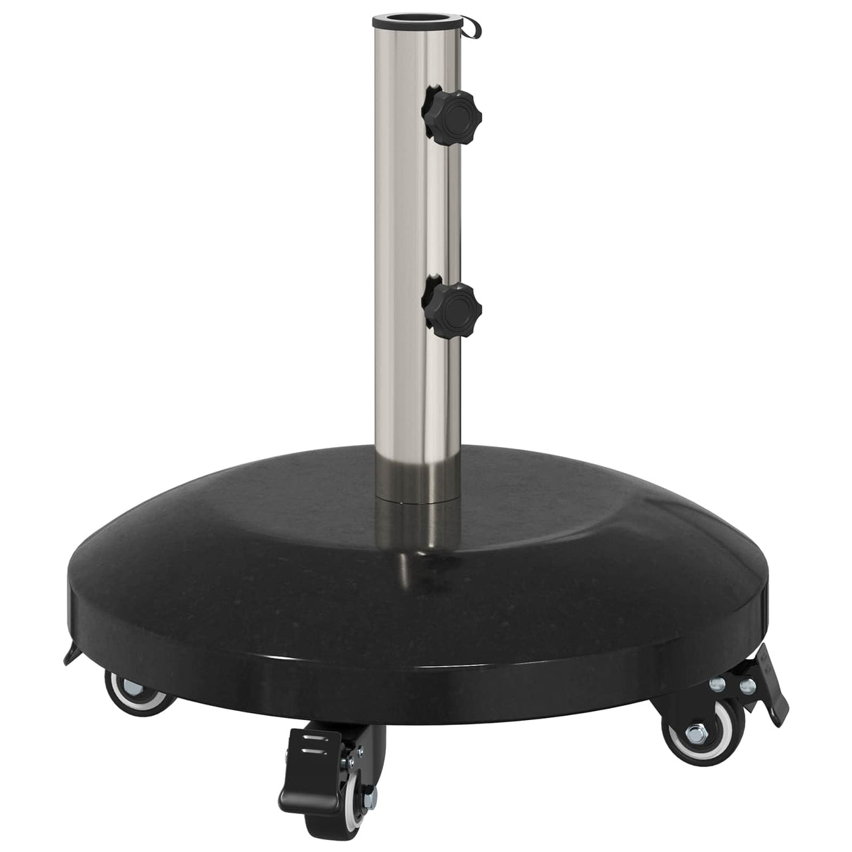 vidaXL Parasolvoet voor 40-50 mm paal 26.75 kg Zwart Graniet en RVS