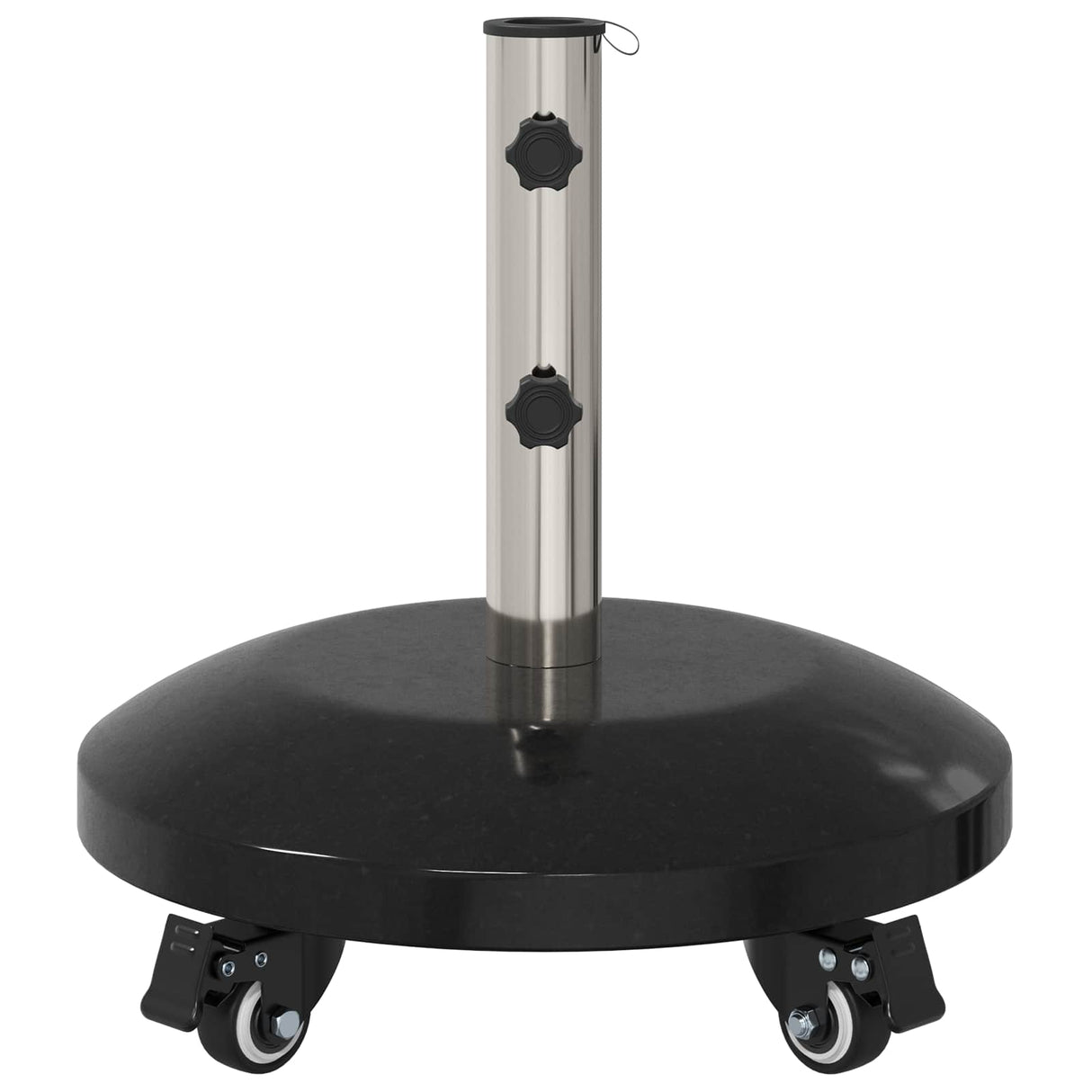 vidaXL Parasolvoet voor 40-50 mm paal 26.75 kg Zwart Graniet en RVS