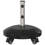 vidaXL Parasolvoet voor 40-50 mm paal 26.75 kg Zwart Graniet en RVS