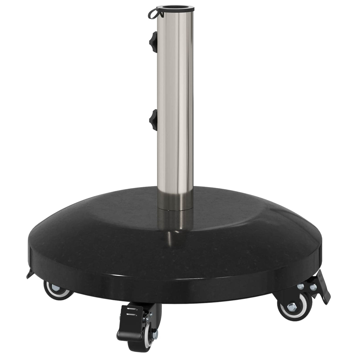 vidaXL Parasolvoet voor 40-50 mm paal 26.75 kg Zwart Graniet en RVS