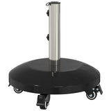 vidaXL Parasolvoet voor 40-50 mm paal 26.75 kg Zwart Graniet en RVS