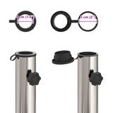 vidaXL Parasolvoet voor 40-50 mm paal 26.75 kg Zwart Graniet en RVS