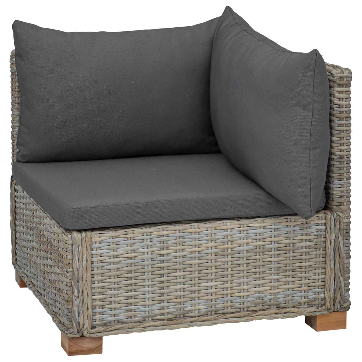 vidaXL Hoeksofa met kussens GENDT Natuurlijk Riet Naturel