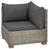 vidaXL Hoeksofa met kussens GENDT Natuurlijk Riet Naturel