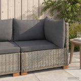 vidaXL Hoeksofa met kussens GENDT Natuurlijk Riet Naturel