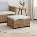 vidaXL Footrest with Cushion GENDT Natural Rattan Natural