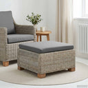 vidaXL Footrest with Cushion GENDT Natural Rattan Natural