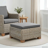 vidaXL Footrest with Cushion GENDT Natural Rattan Natural