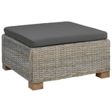 vidaXL Footrest with Cushion GENDT Natural Rattan Natural