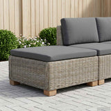 vidaXL Footrest with Cushion GENDT Natural Rattan Natural