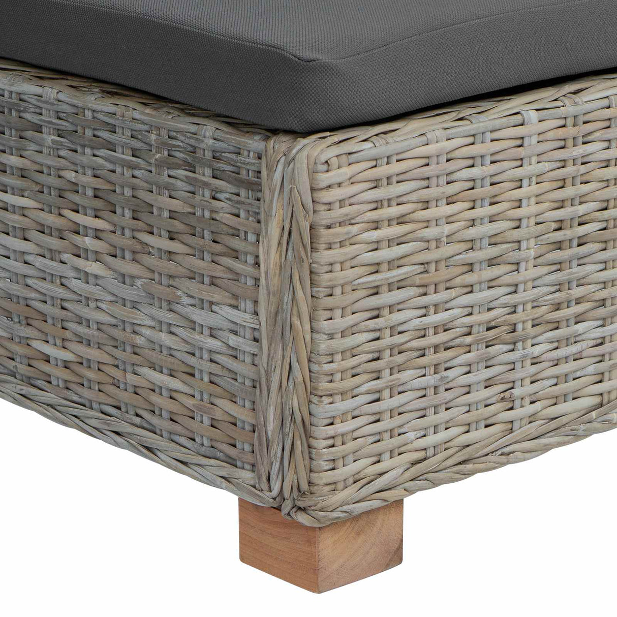 vidaXL Footrest with Cushion GENDT Natural Rattan Natural