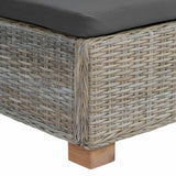 vidaXL Footrest with Cushion GENDT Natural Rattan Natural