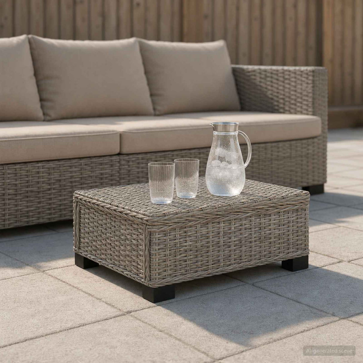 vidaXL Salontafel GENDT Natuurlijk Riet Naturel 67 x 60 x 30 cm