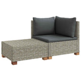 vidaXL 2 st Rieten Loungeset met Kussens GENDT Natuurlijk Riet Naturel