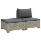 vidaXL 2 st Rieten Loungeset met Kussens GENDT Natuurlijk Riet Naturel