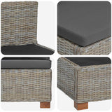 vidaXL 2 st Rieten Loungeset met Kussens GENDT Natuurlijk Riet Naturel
