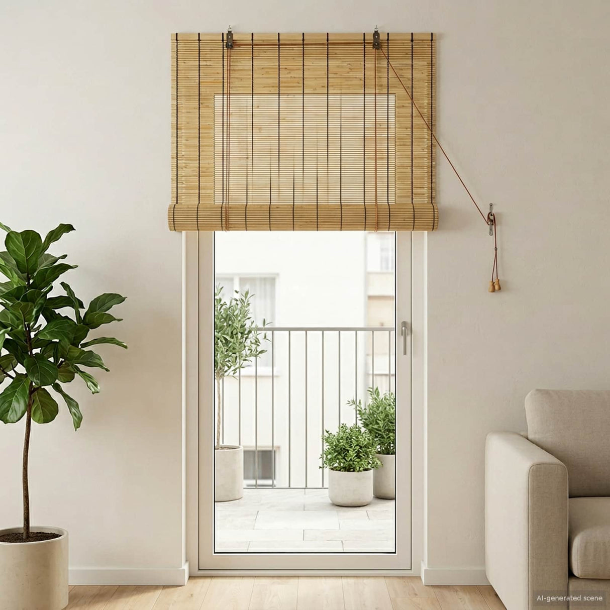 vidaXL Rolgordijn Naturel 60 x 160 cm Riet