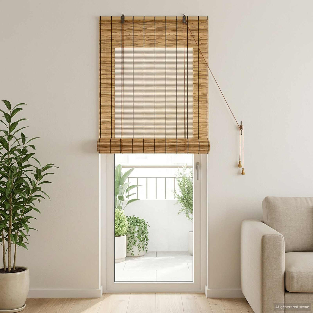 vidaXL Rolgordijn Naturel 60 x 160 cm Riet