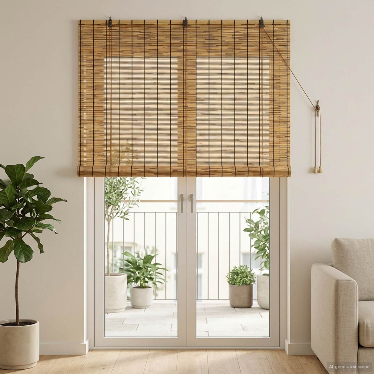 vidaXL Rolgordijn Naturel 60 x 160 cm Riet