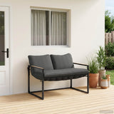 vidaXL Tuinbank Set 3 pcs Zwart en Anthraciet Staal