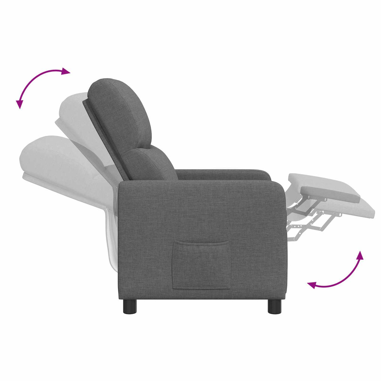 vidaXL Recliner Light Grey Fabric