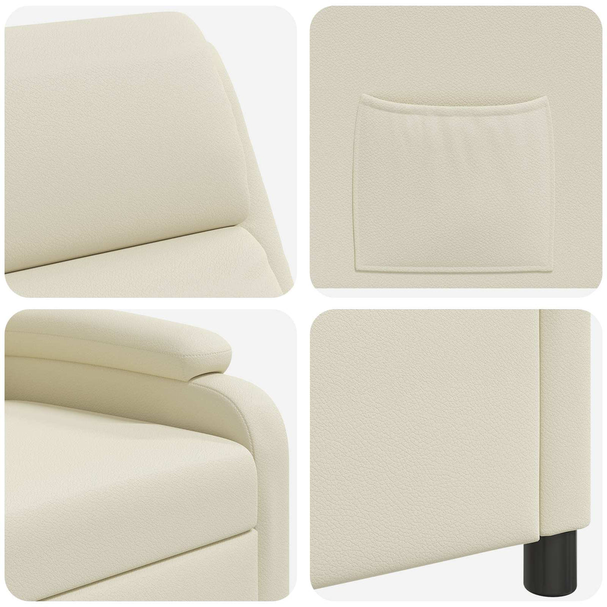 vidaXL Recliner Black Faux Leather