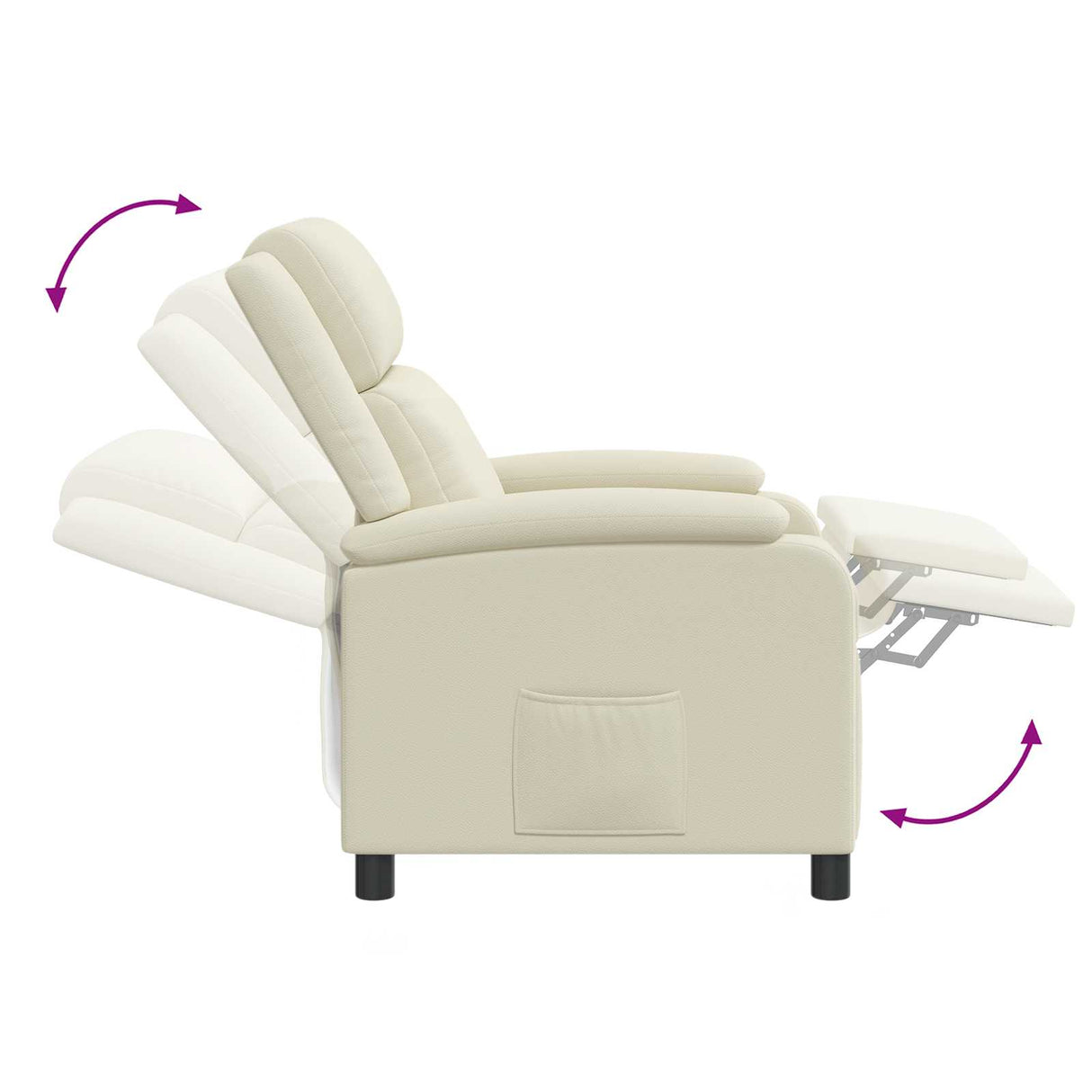 vidaXL Recliner Black Faux Leather