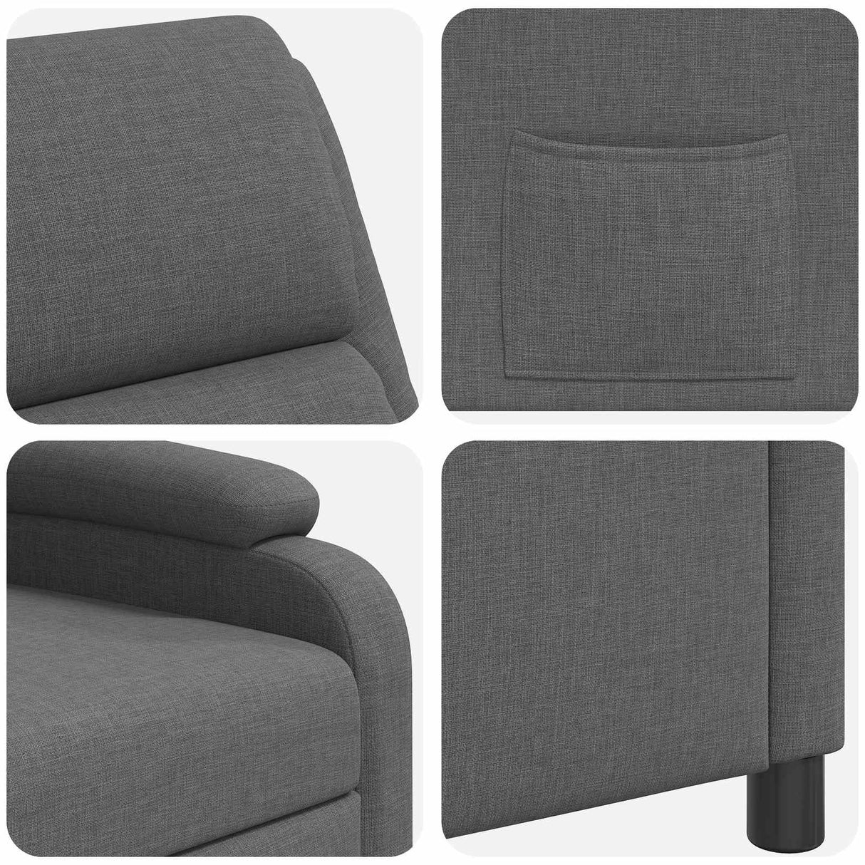 vidaXL Recliner Lichtgrijs Stof