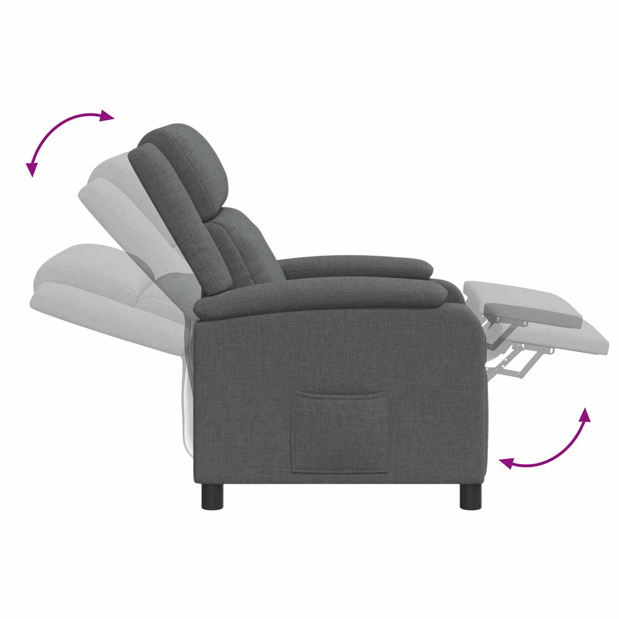 vidaXL Recliner Lichtgrijs Stof