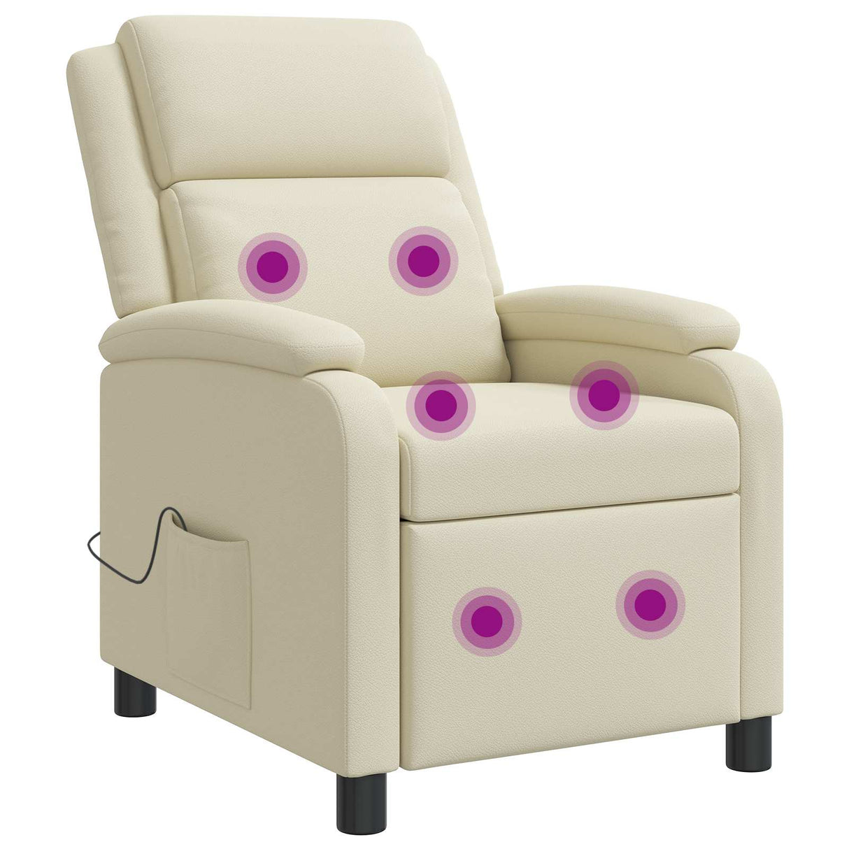 vidaXL Recliner Black Faux Leather
