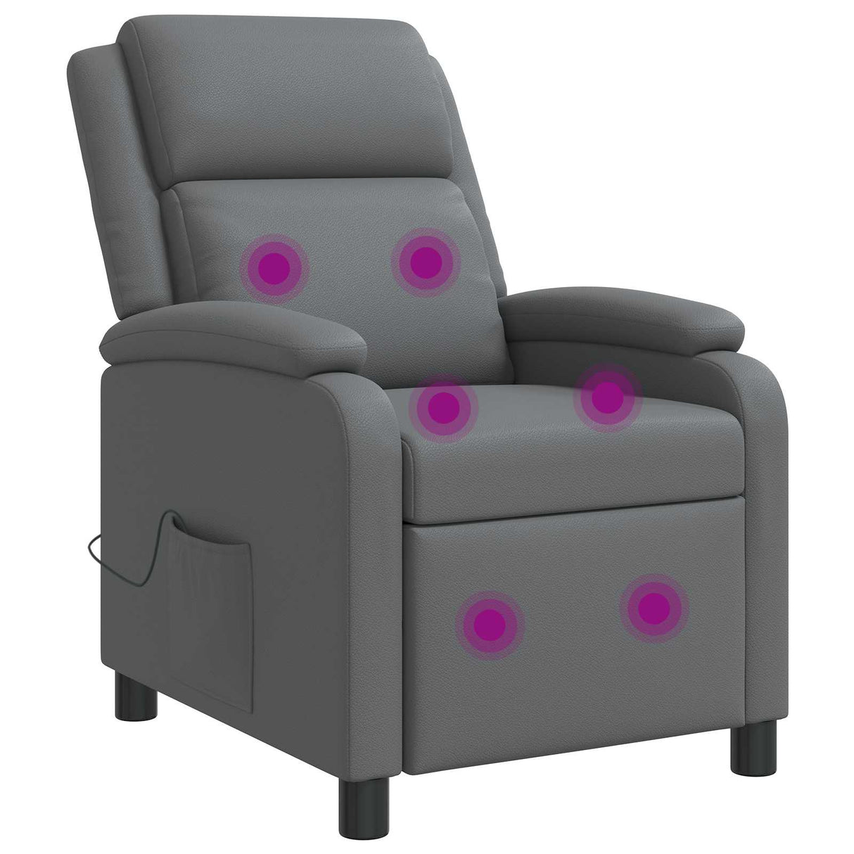 vidaXL Recliner Black Faux Leather