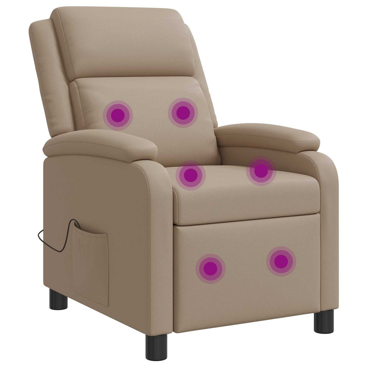 vidaXL Recliner Black Faux Leather