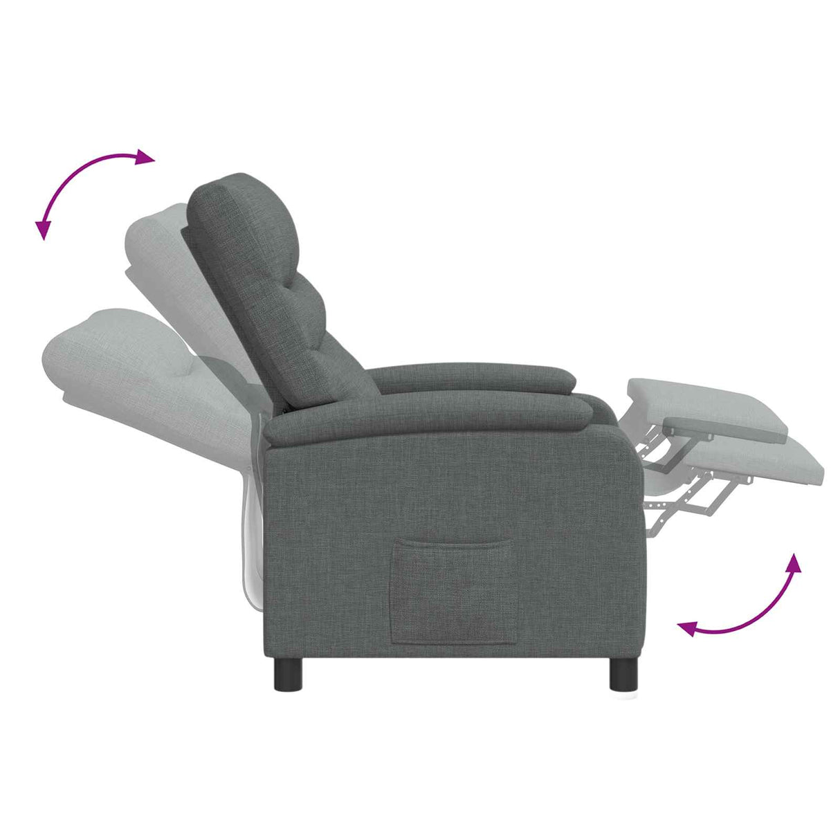 vidaXL Recliner Lichtgrijs Stof