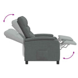 vidaXL Recliner Lichtgrijs Stof