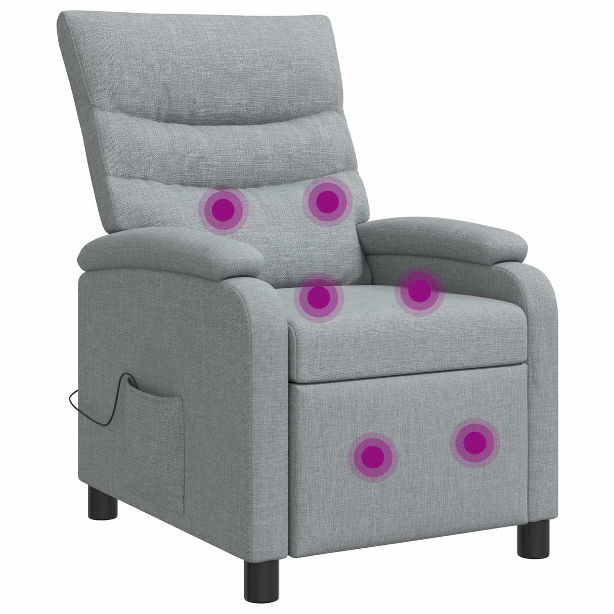 vidaXL Recliner Lichtgrijs Stof