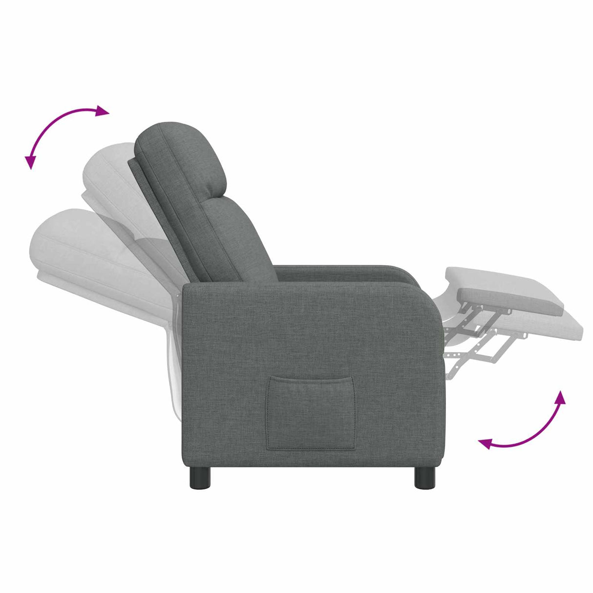 vidaXL Recliner Light Grey Fabric