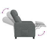vidaXL Recliner Light Grey Fabric