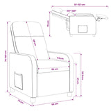 vidaXL Recliner Light Grey Fabric