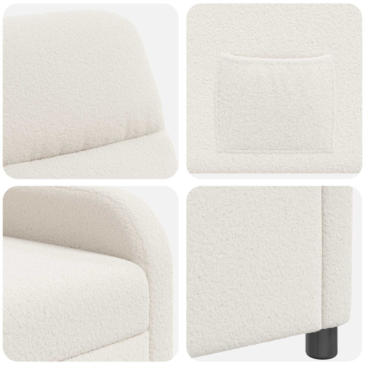 vidaXL Recliner Lichtgrijs Bouclé