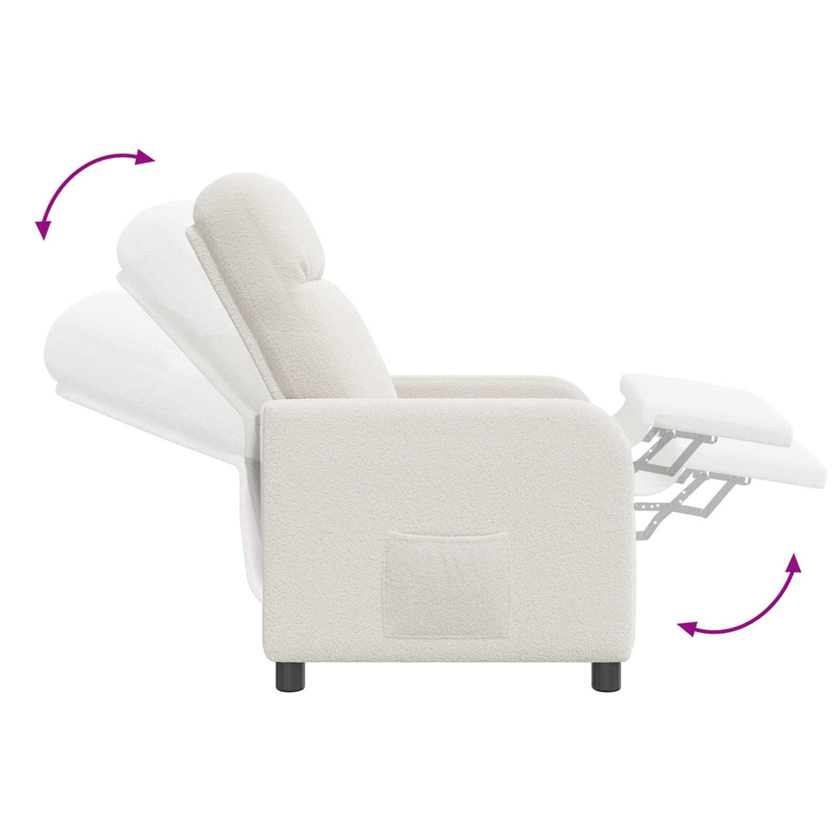 vidaXL Recliner Lichtgrijs Bouclé