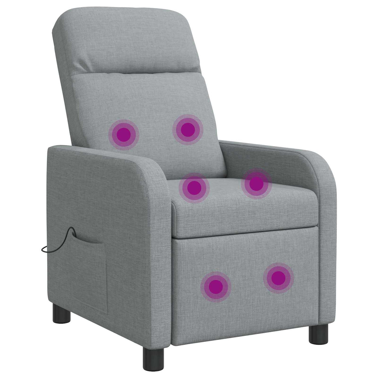 vidaXL Recliner Light Grey Fabric