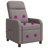 vidaXL Recliner Light Grey Fabric