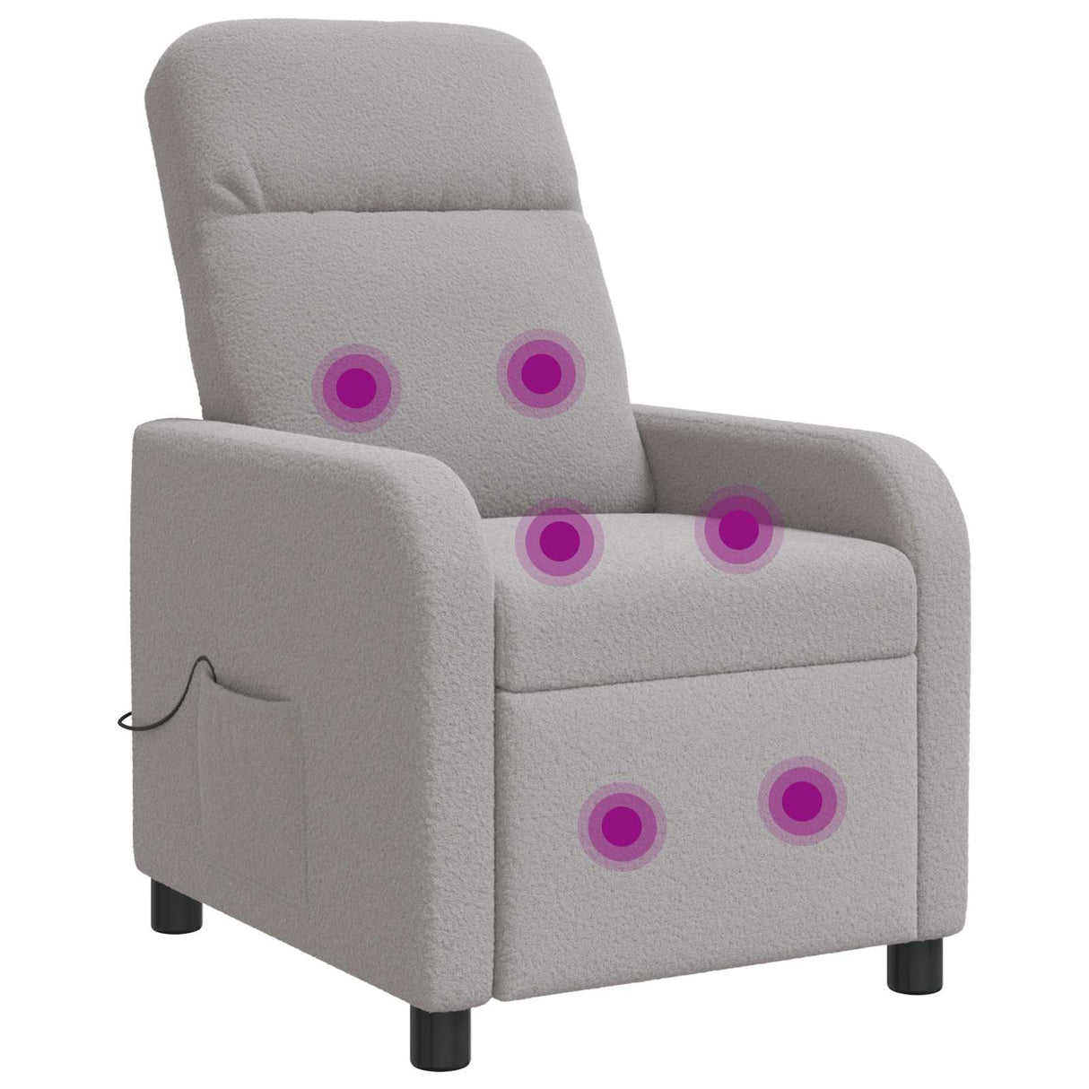 vidaXL Recliner Lichtgrijs Bouclé