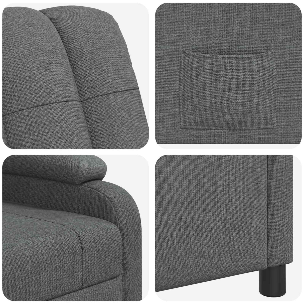 vidaXL Recliner Light Grey Fabric