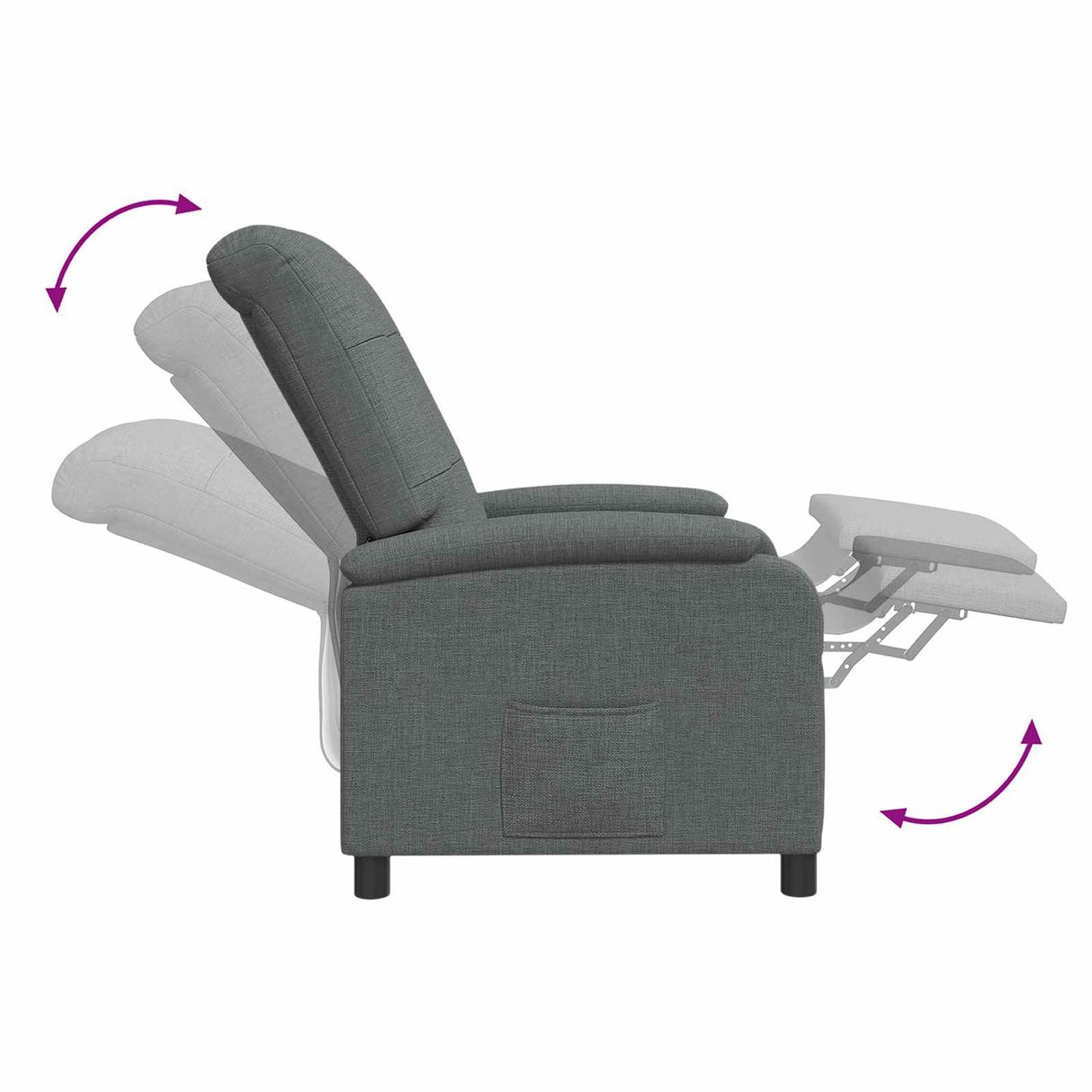 vidaXL Recliner Light Grey Fabric