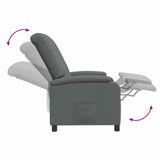 vidaXL Recliner Light Grey Fabric