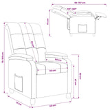 vidaXL Recliner Light Grey Fabric