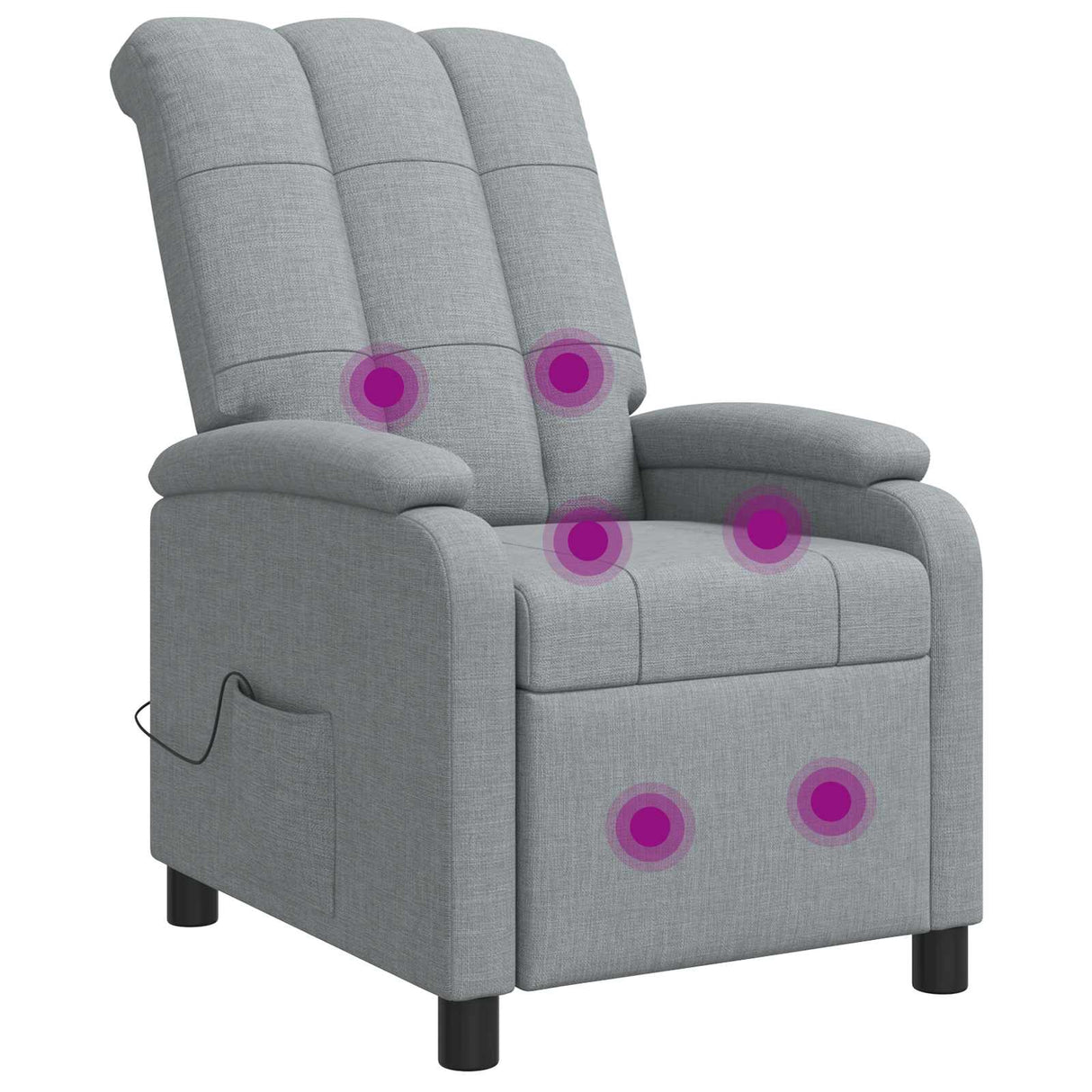 vidaXL Recliner Light Grey Fabric